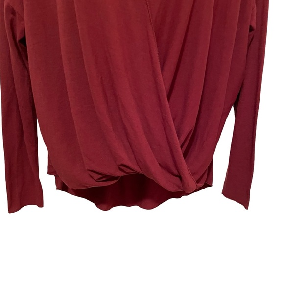 Alter’d State Faux Wrap Shirt Drapey Maroon Size Small - Picture 4 of 7